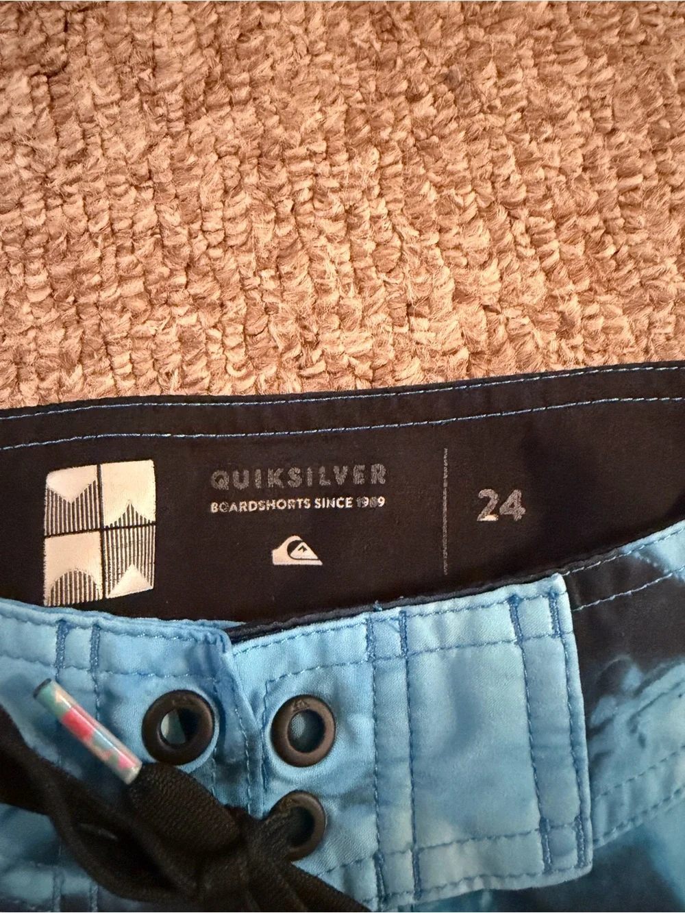 Quiksilver boy’s Blue and Navy Stripe Boardshorts